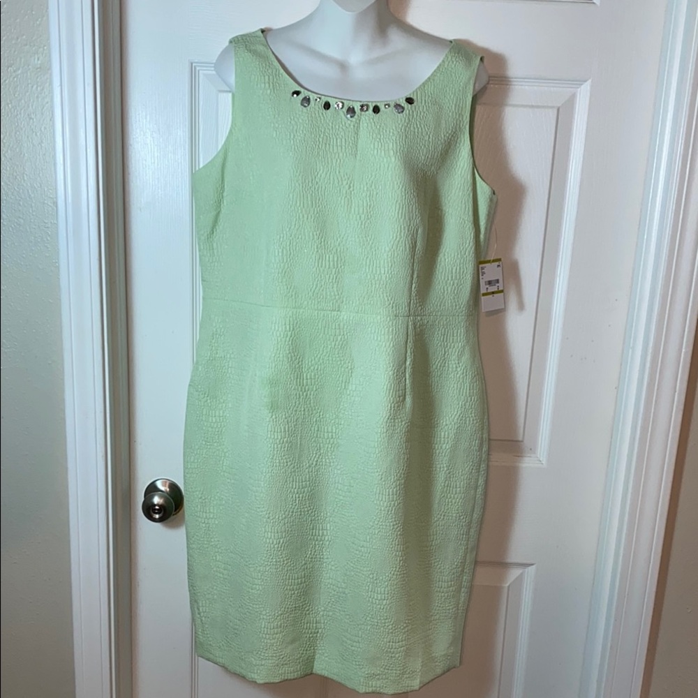 New Dress Nipon Boutique Romance Jewel Rhinestone Snake-Skin-Textured Seafoam 14 - Picture 3 of 11